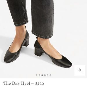 Everlane Day Heel in Black Leather